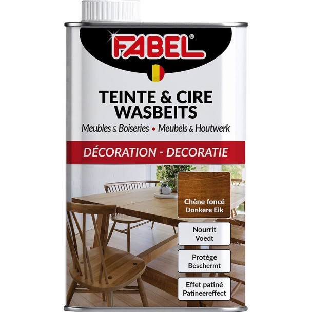 Teinte & cire chêne foncé 500 ml